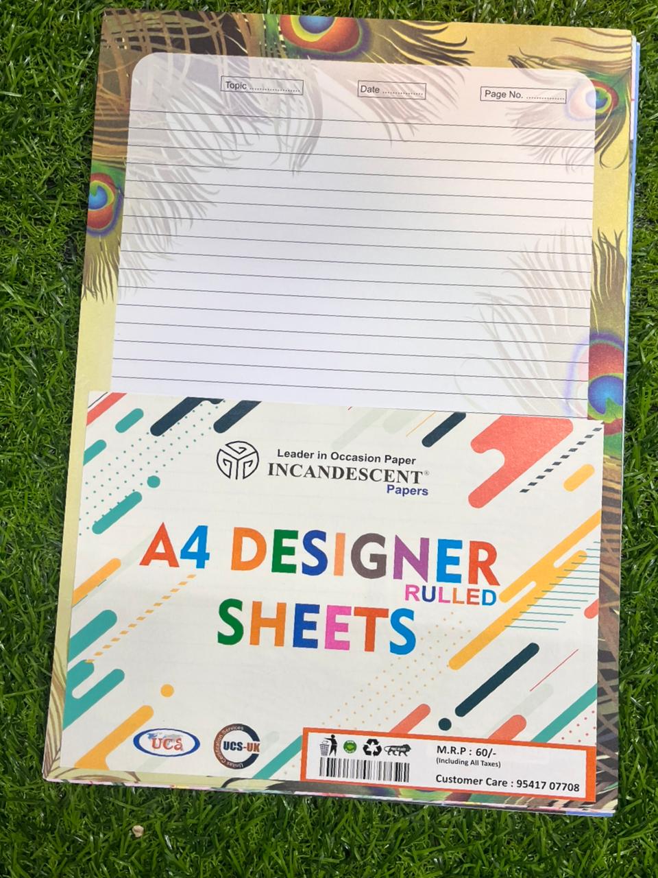 A4 Designer Ruled Sheets -A4DRS (2 packets) – KnowHowArtCraft