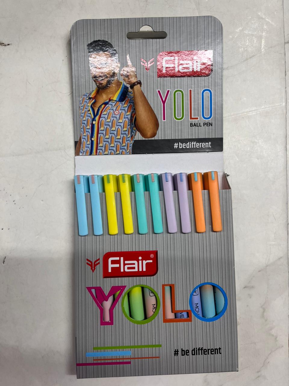 Flair yolo ball pen blue 10 piece in a pack