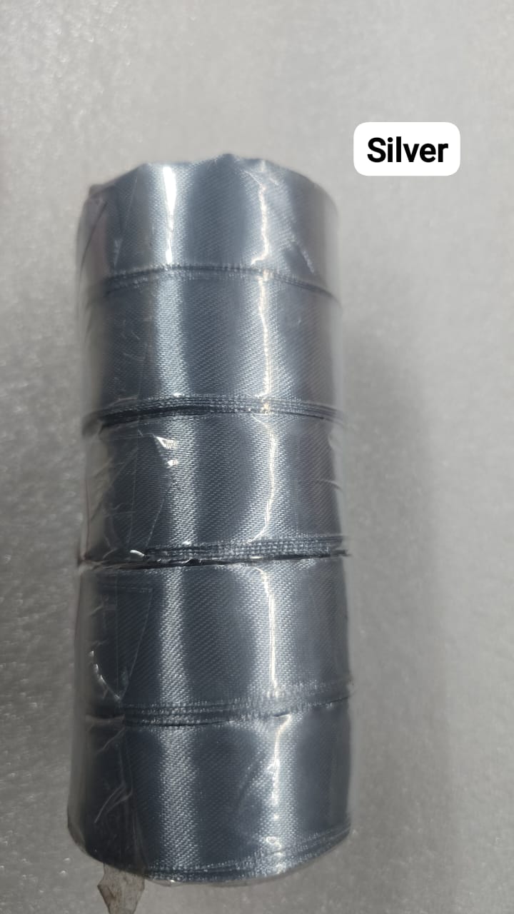 Satin ribbon-silver 1 inch