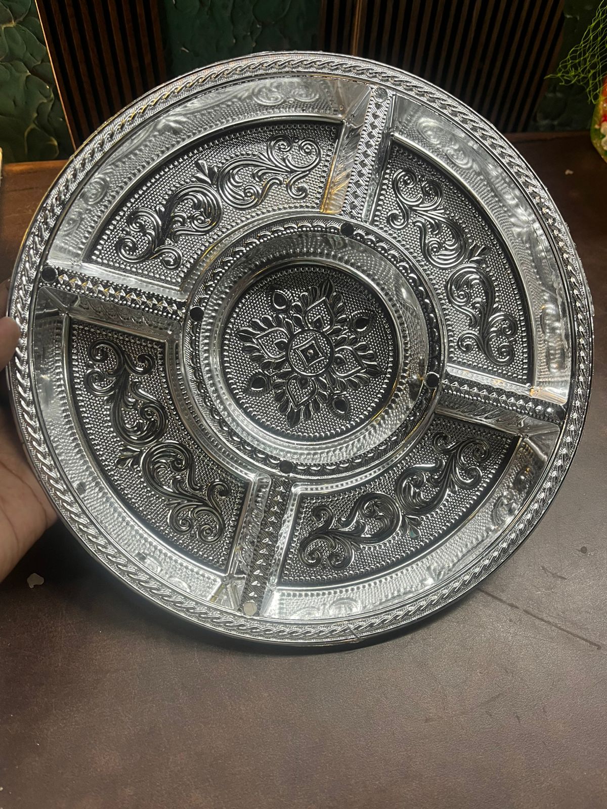 Dry fruit round 5 partition plate-10 PLATES DCPS