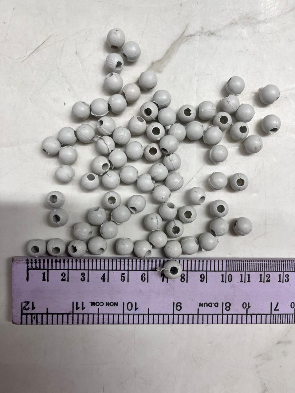 White plastic bead 8 MM 100Gram