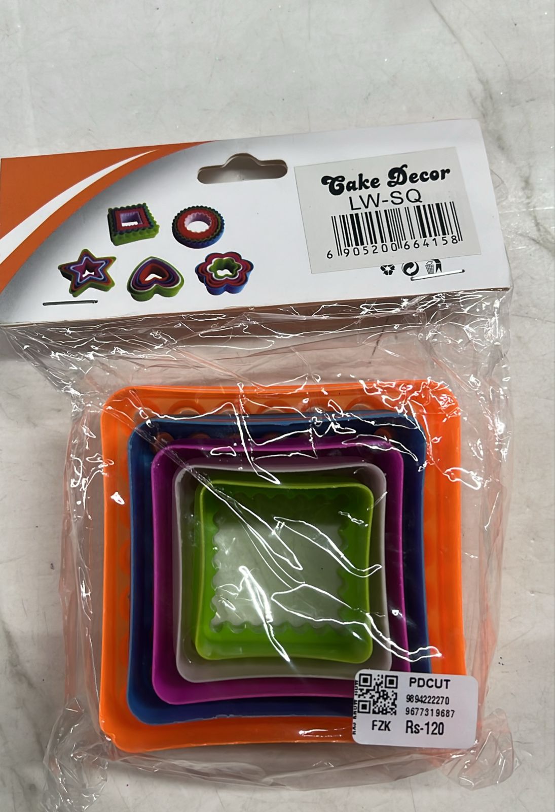 square Plastic Designer cutter 2 in  1 set-PDCUT