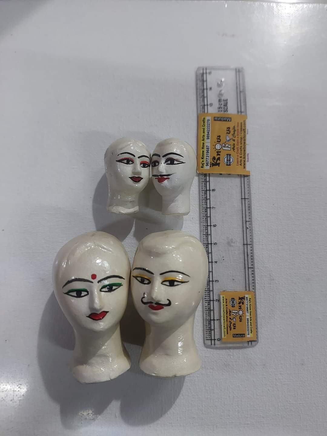 paper mache doll couple head