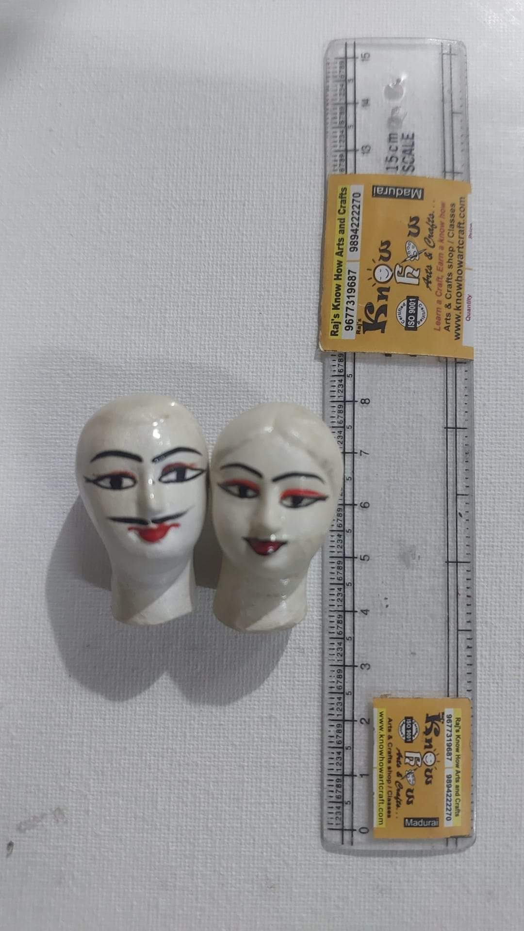 paper mache doll couple head