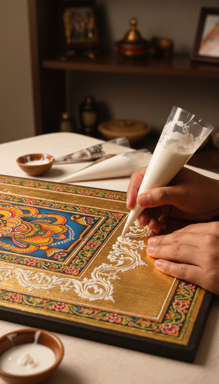 Ready Sharp cone for making relief work in Tanjore painting-1piece- rcp