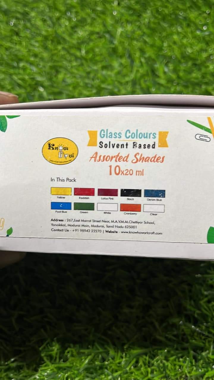 10 shade know how  Solvent based glass colors.