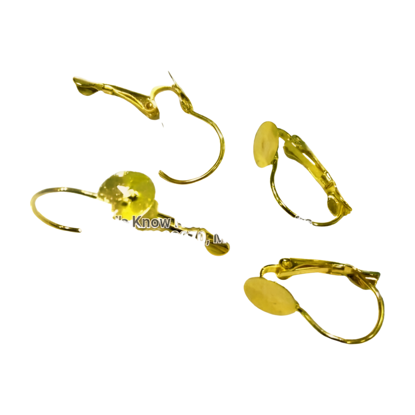 Fish clasp stud base- 1 pair