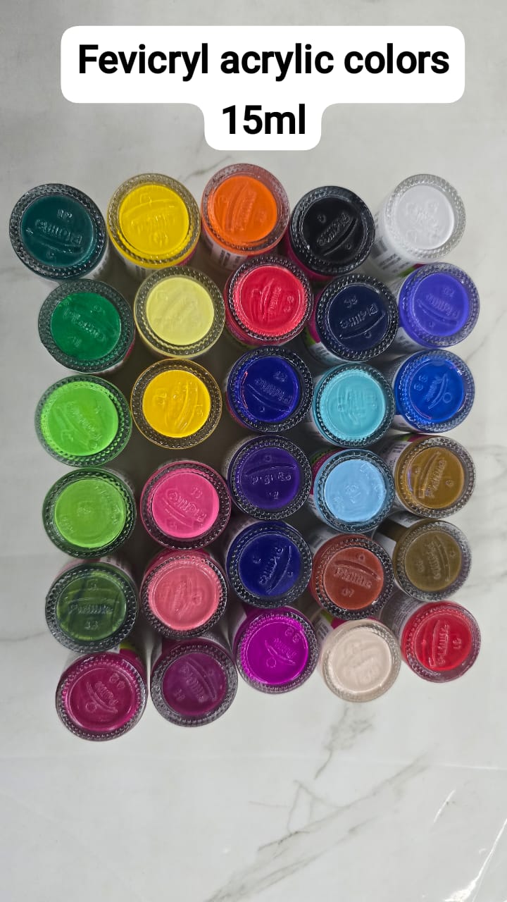 30 shades Fevicryl acrylic colours set 15ml each