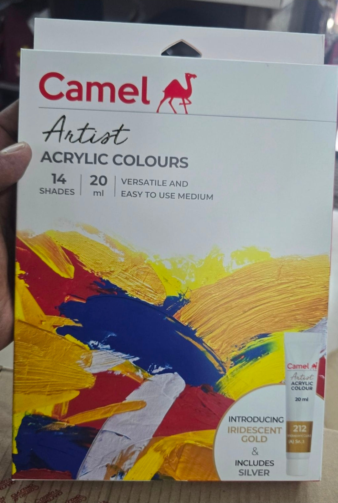 Camel Artist Acrylic Colours 14 shade tube color box