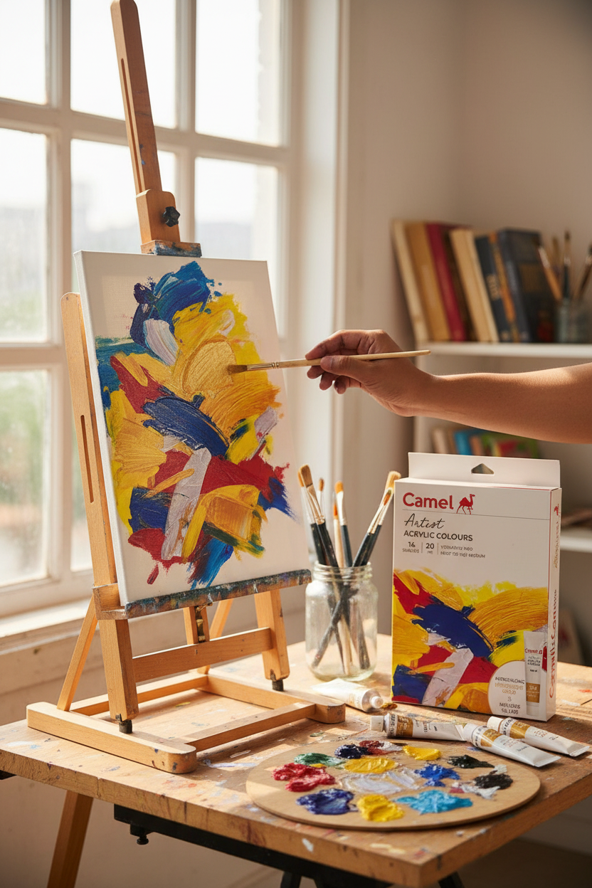 Camel Artist Acrylic Colours 14 shade tube color box