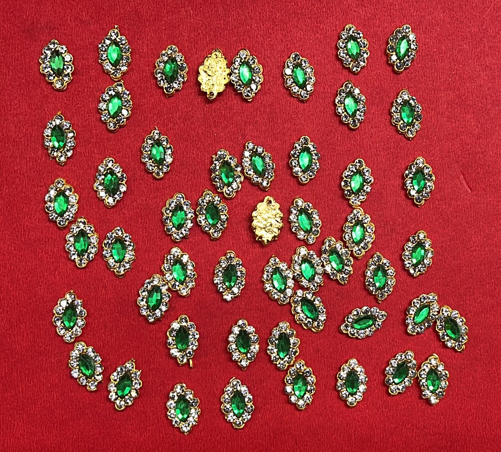 Eye Thilagam green stone small one pair _ETHGS