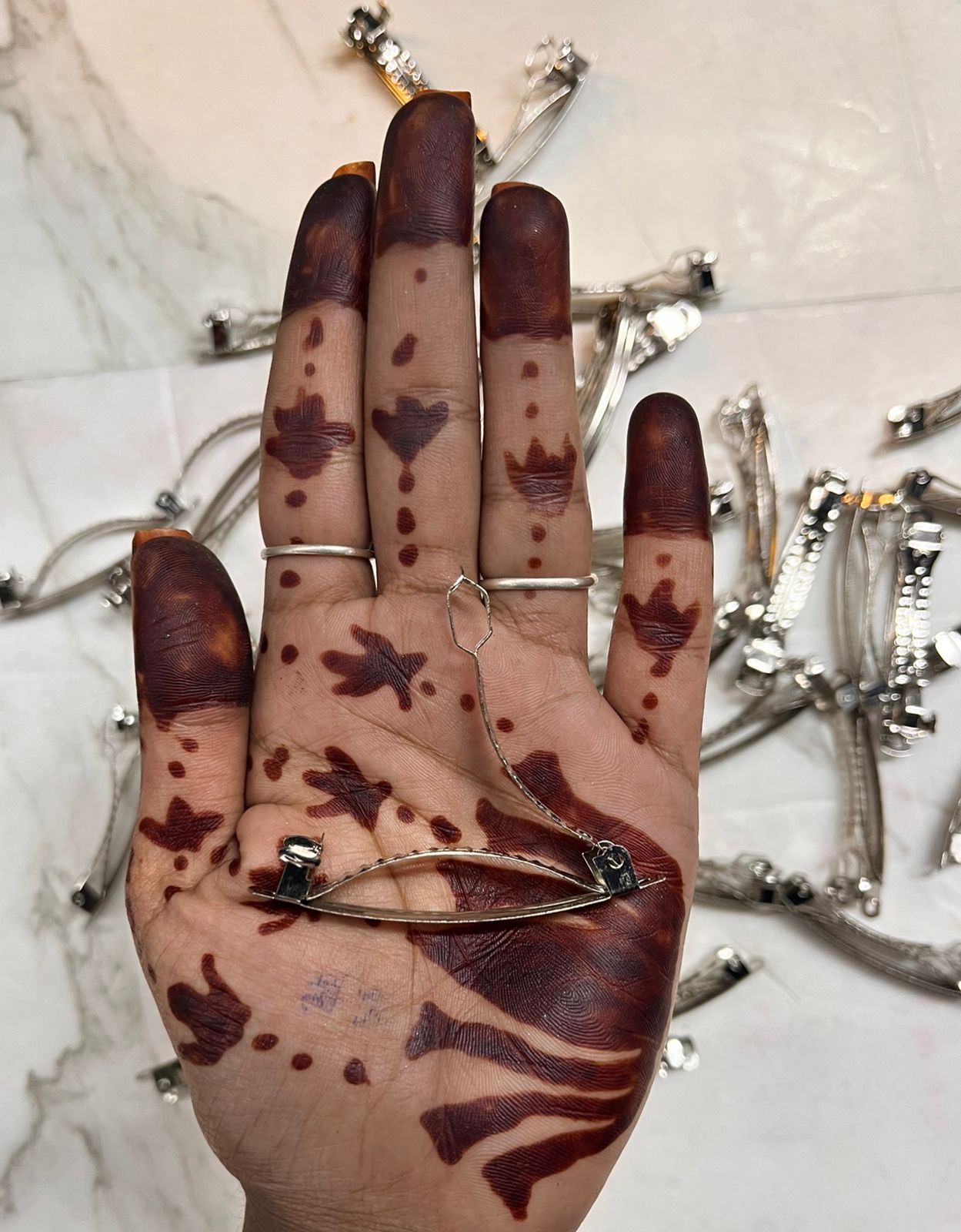 Center clip silver 6 piece