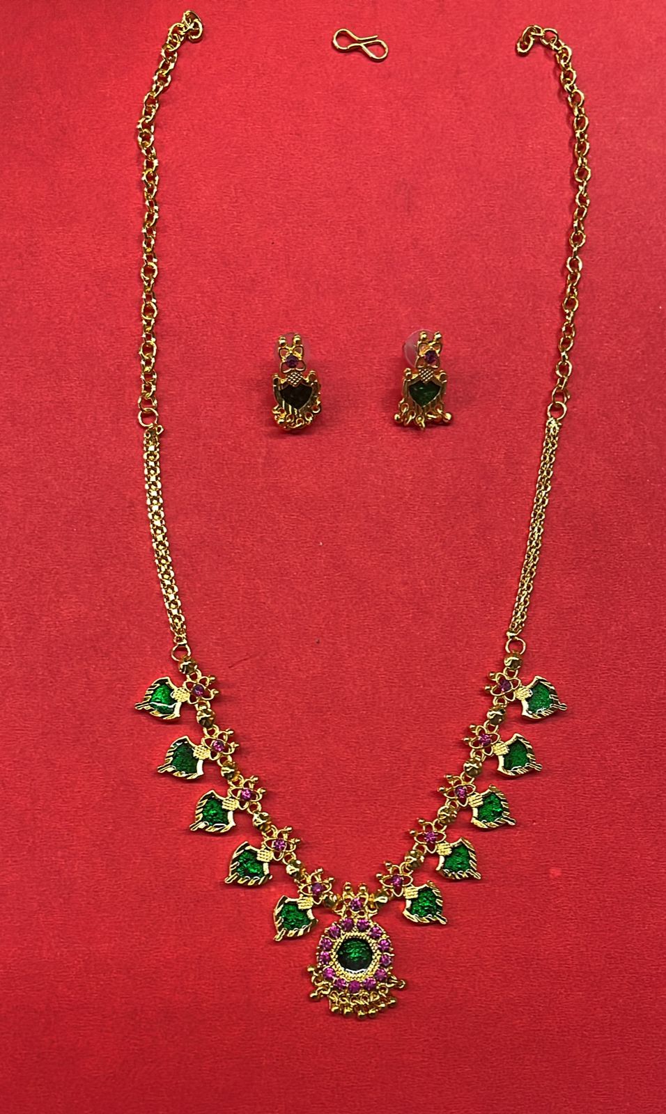 Green Neklace 5 leaf 1 pack-GNCL5