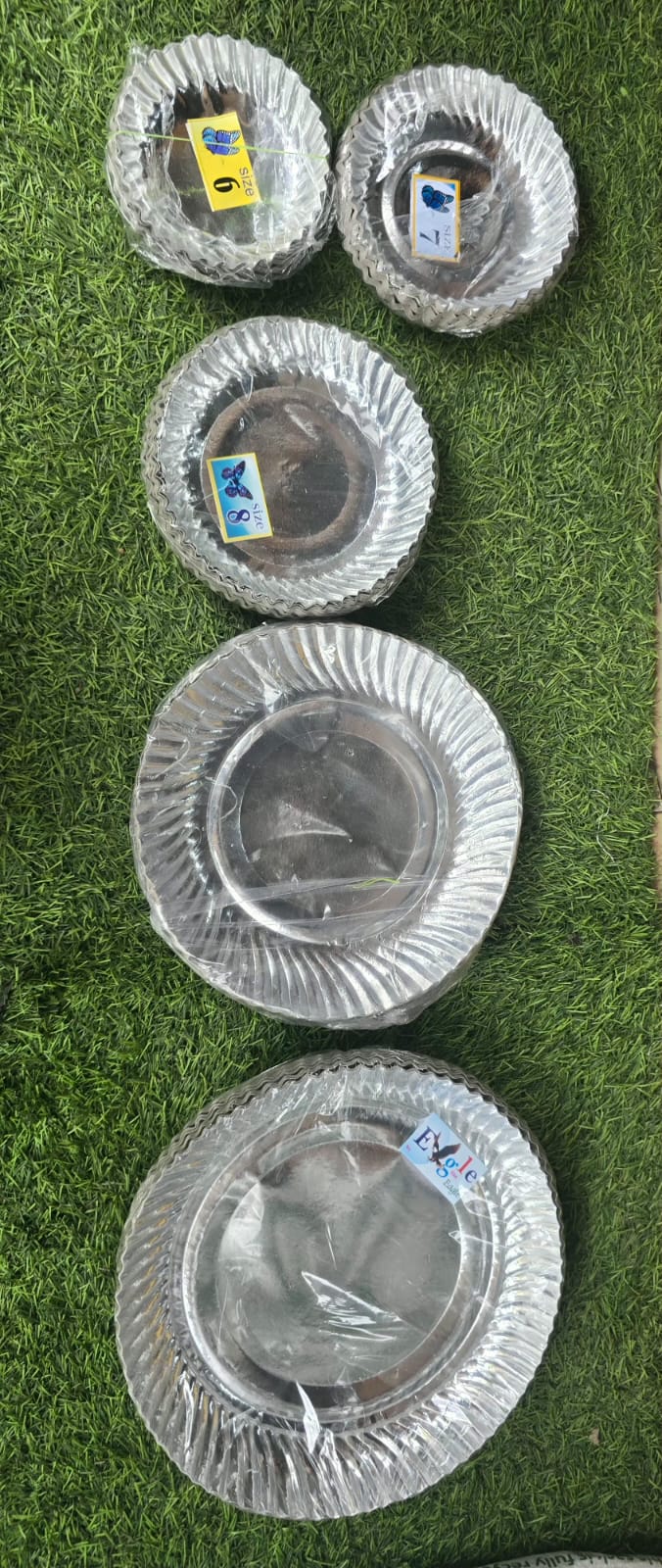 Silver use and throw paper plates -50 plates pack