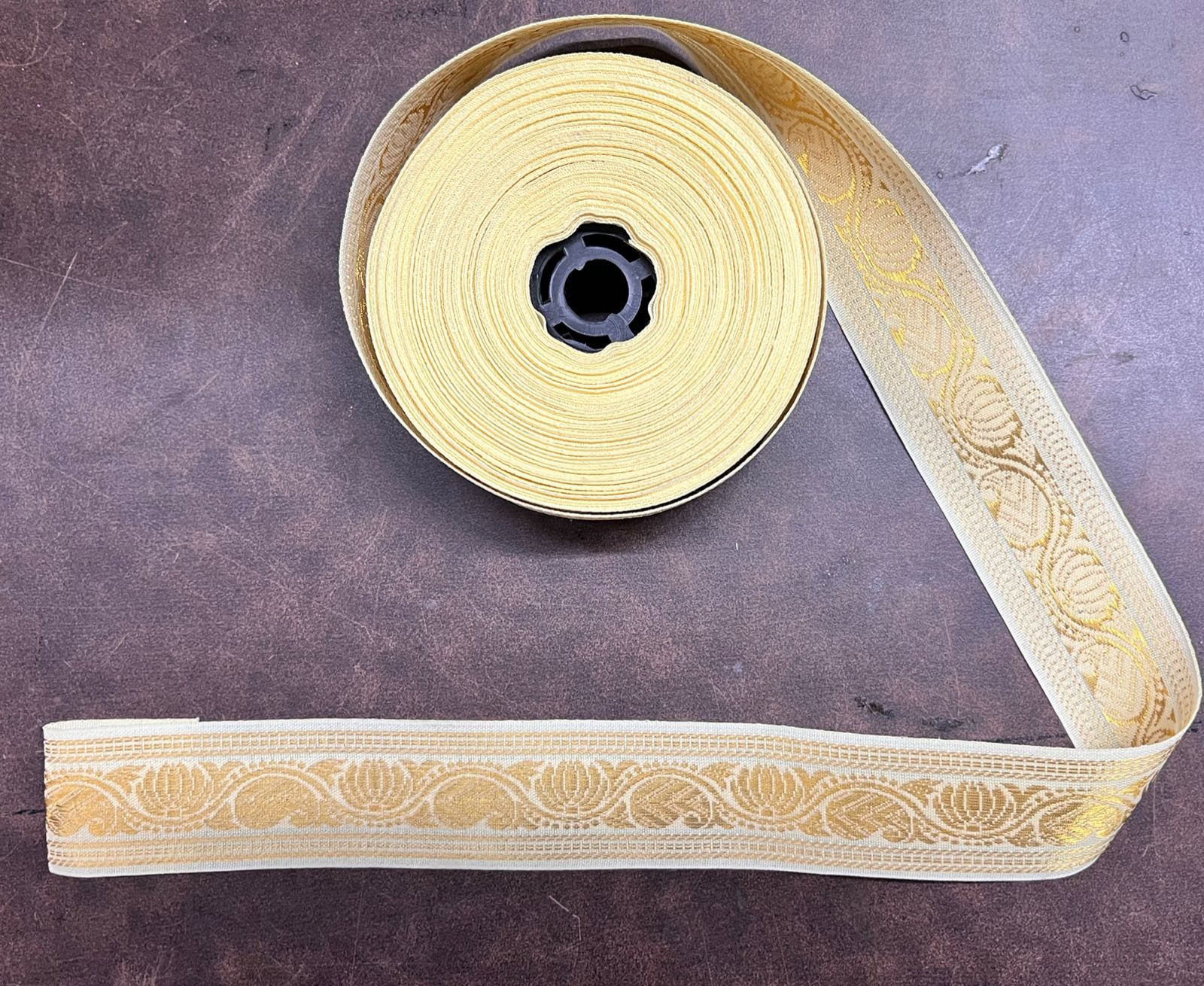 silk border ribbon lace 2 white 5 meter roll