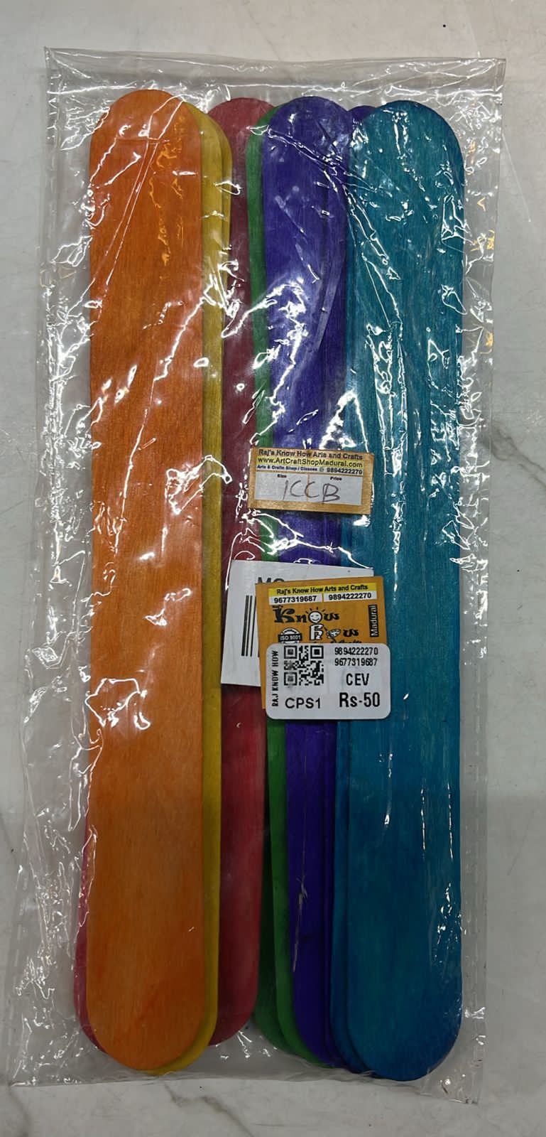 Colour and wooden popsicles