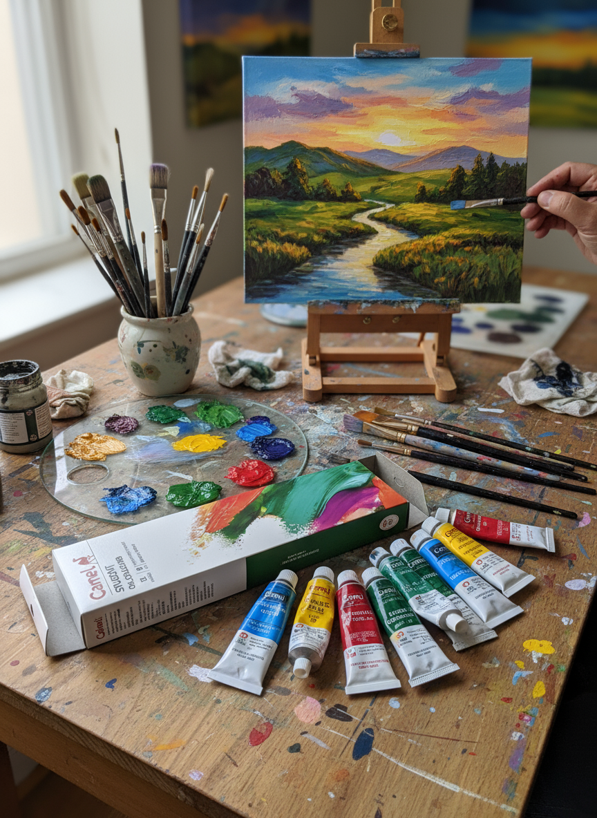 Camel student oil colour 12 shades-9 ml-1box