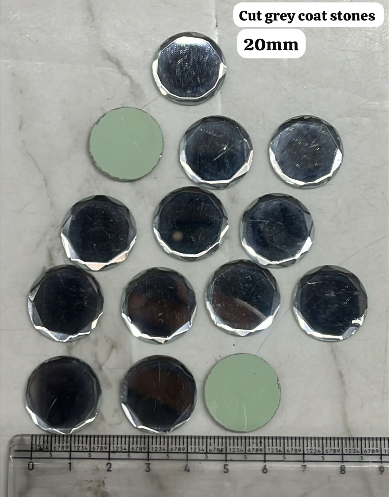 Grey cut roundTanjore Painting Jaipur Kundan stones-50 stones in a pack