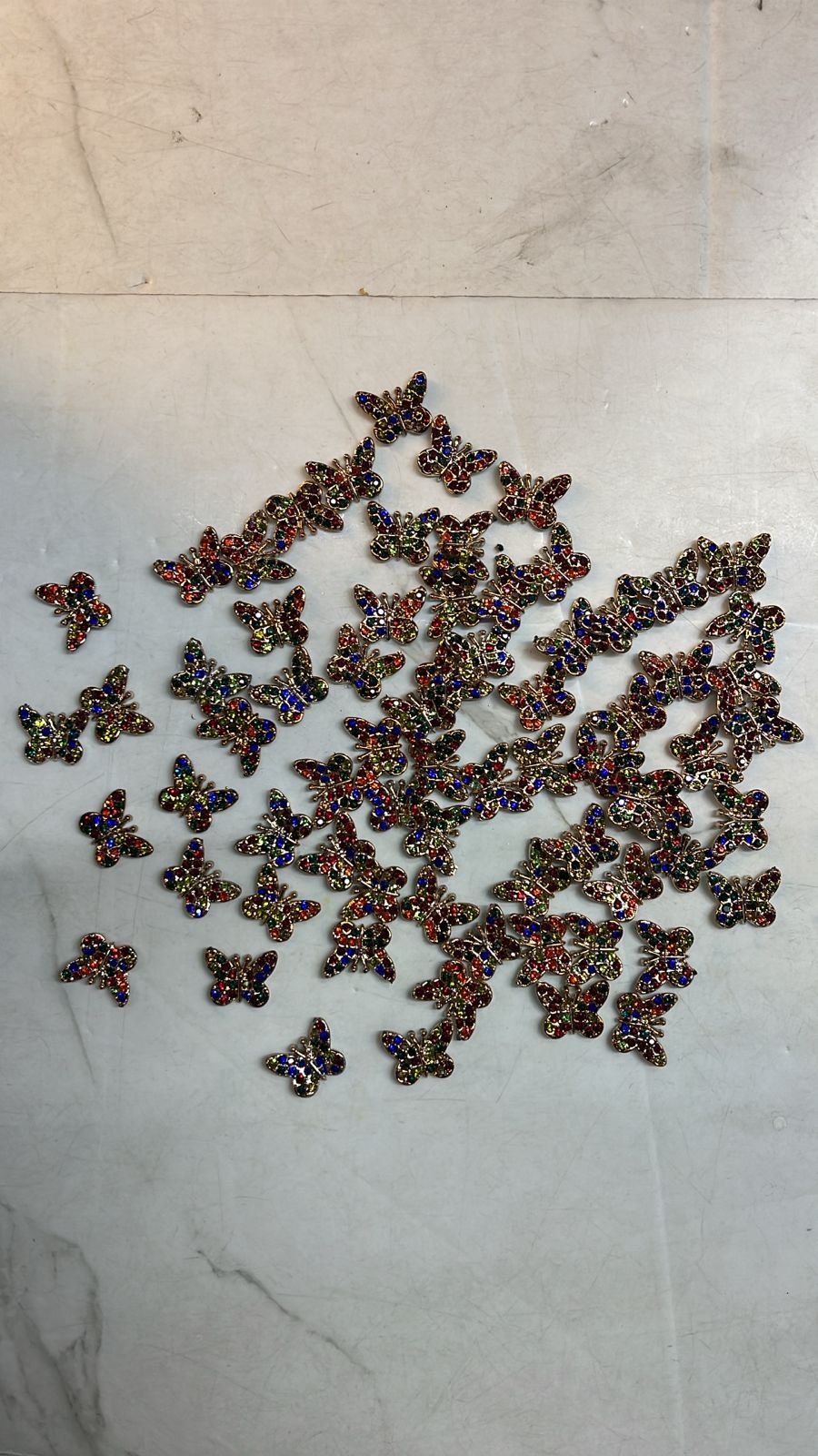 Stone Butterfly multicolor metal -6 piece pack