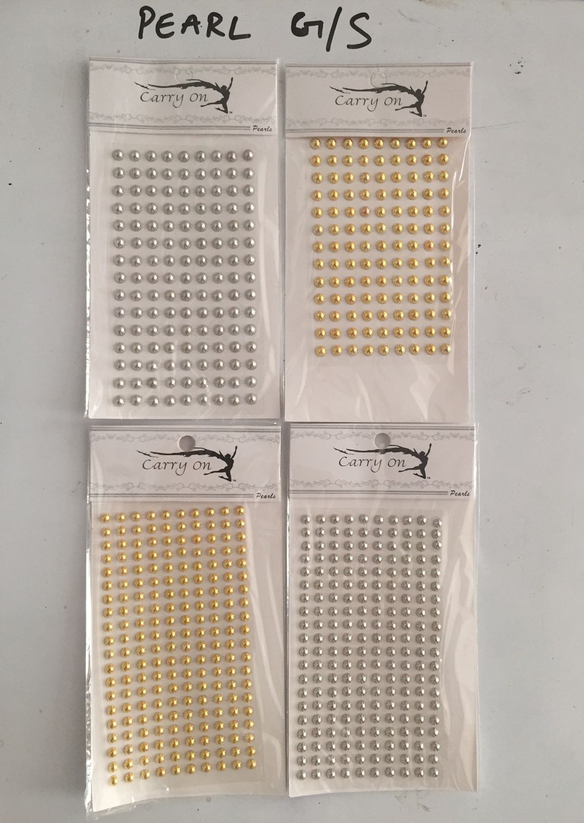 Gold silver half pearl stickers - 1 pack