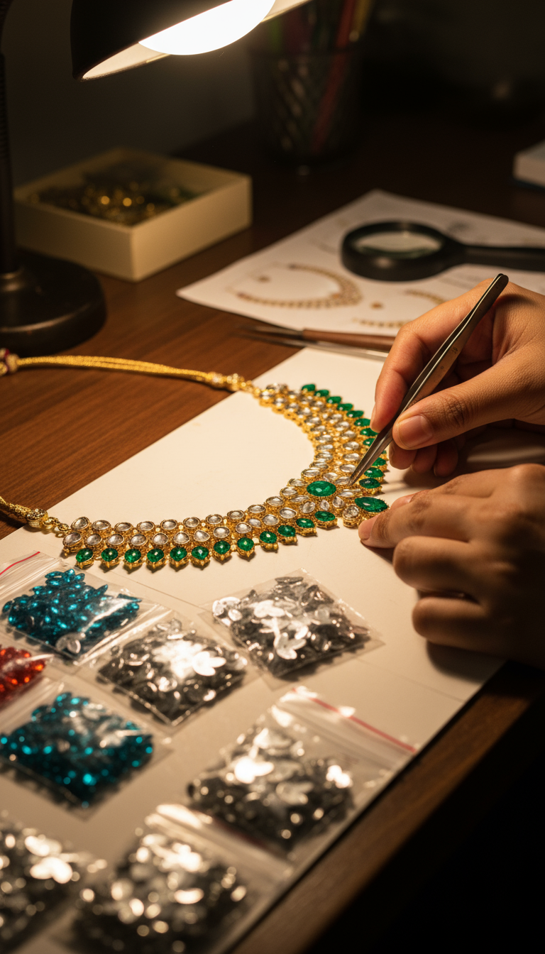 Diya lamp kundan kit-kit 63