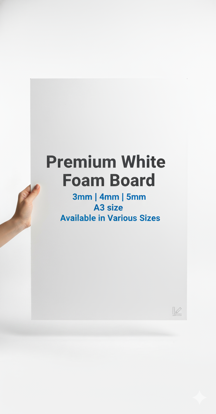 Foam Board premium white for craft project- 4 piece PACK a3 size