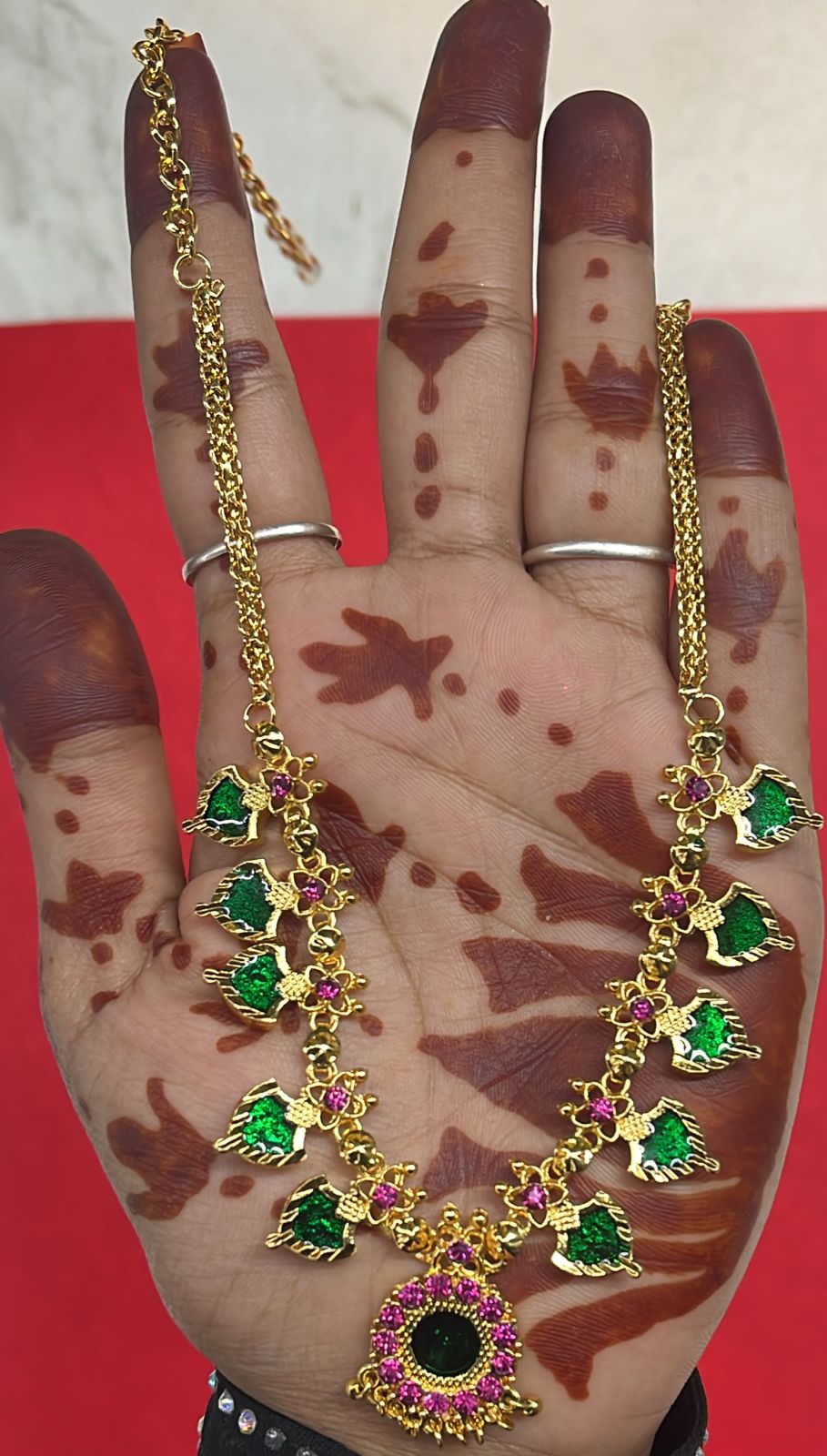 Green Neklace 5 leaf 1 pack-GNCL5