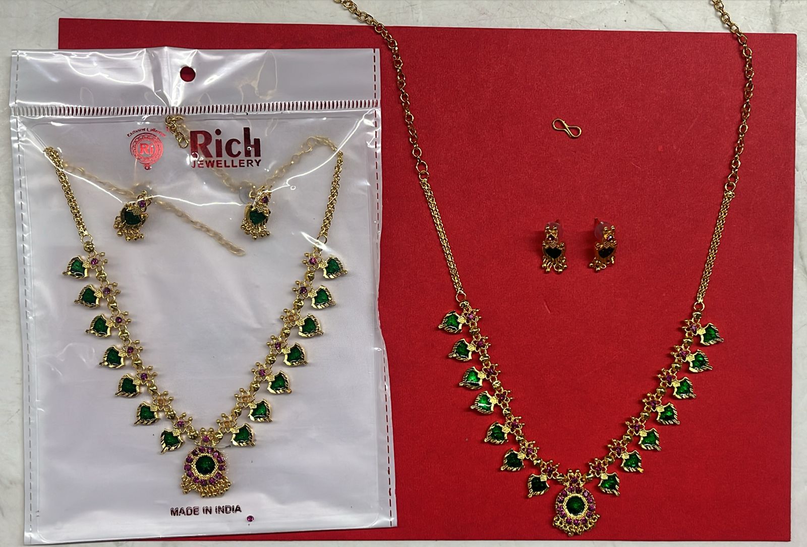 Green Neklace 7 leaf 1 pack-GNCL