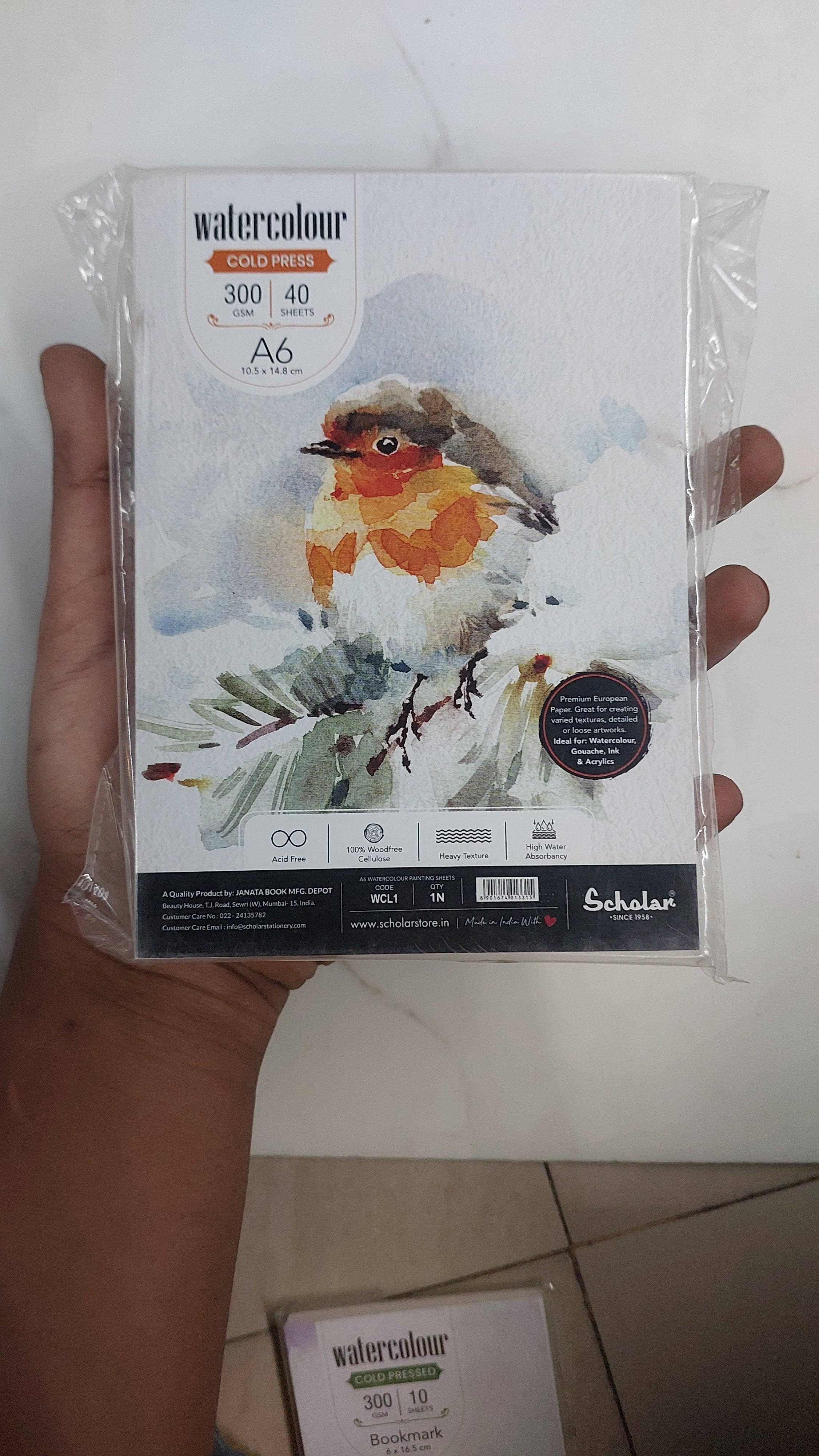 A6 -Scholar Watercolor book 40 sheets-300gsm