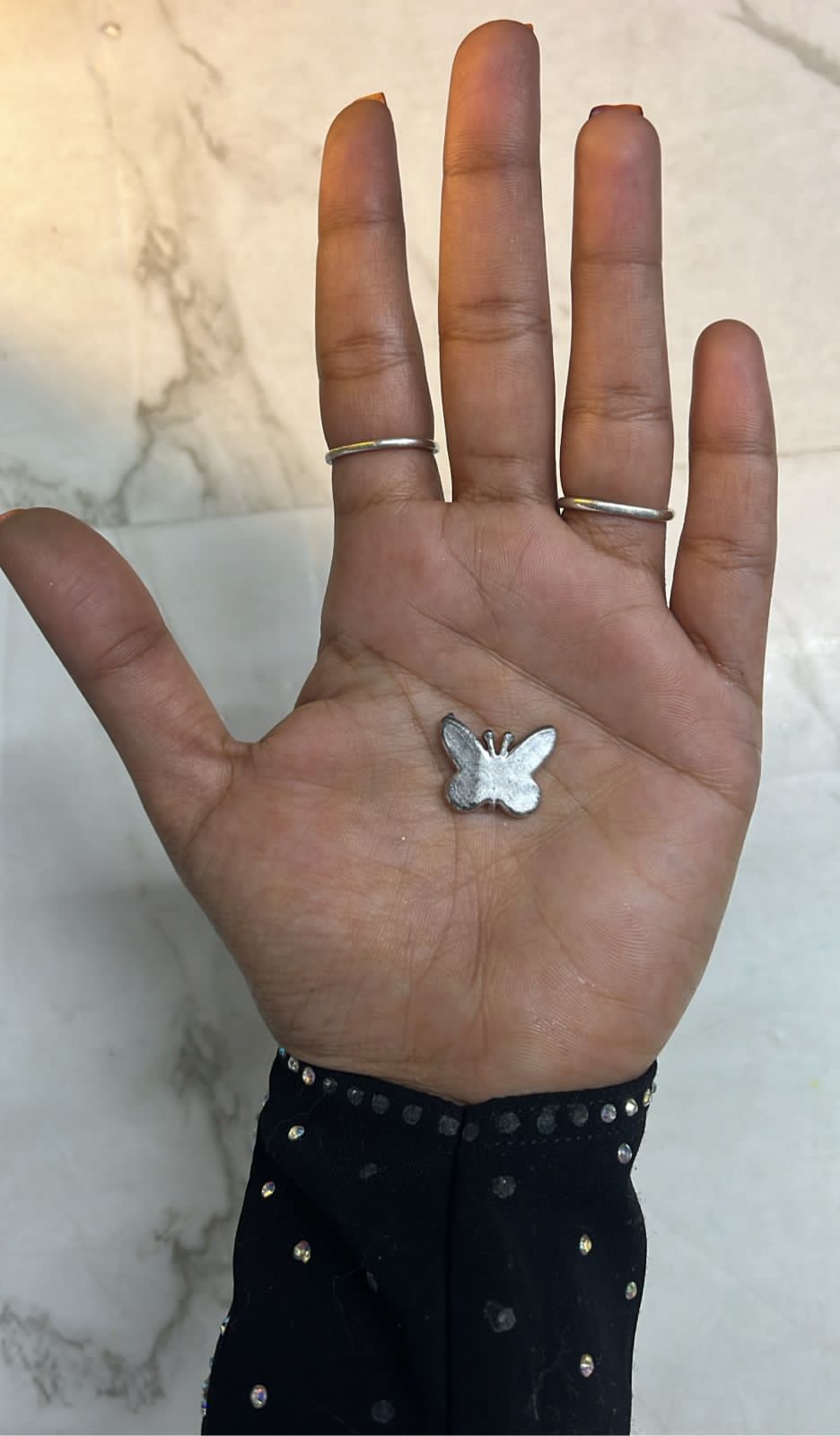 Stone Butterfly multicolor metal -6 piece pack