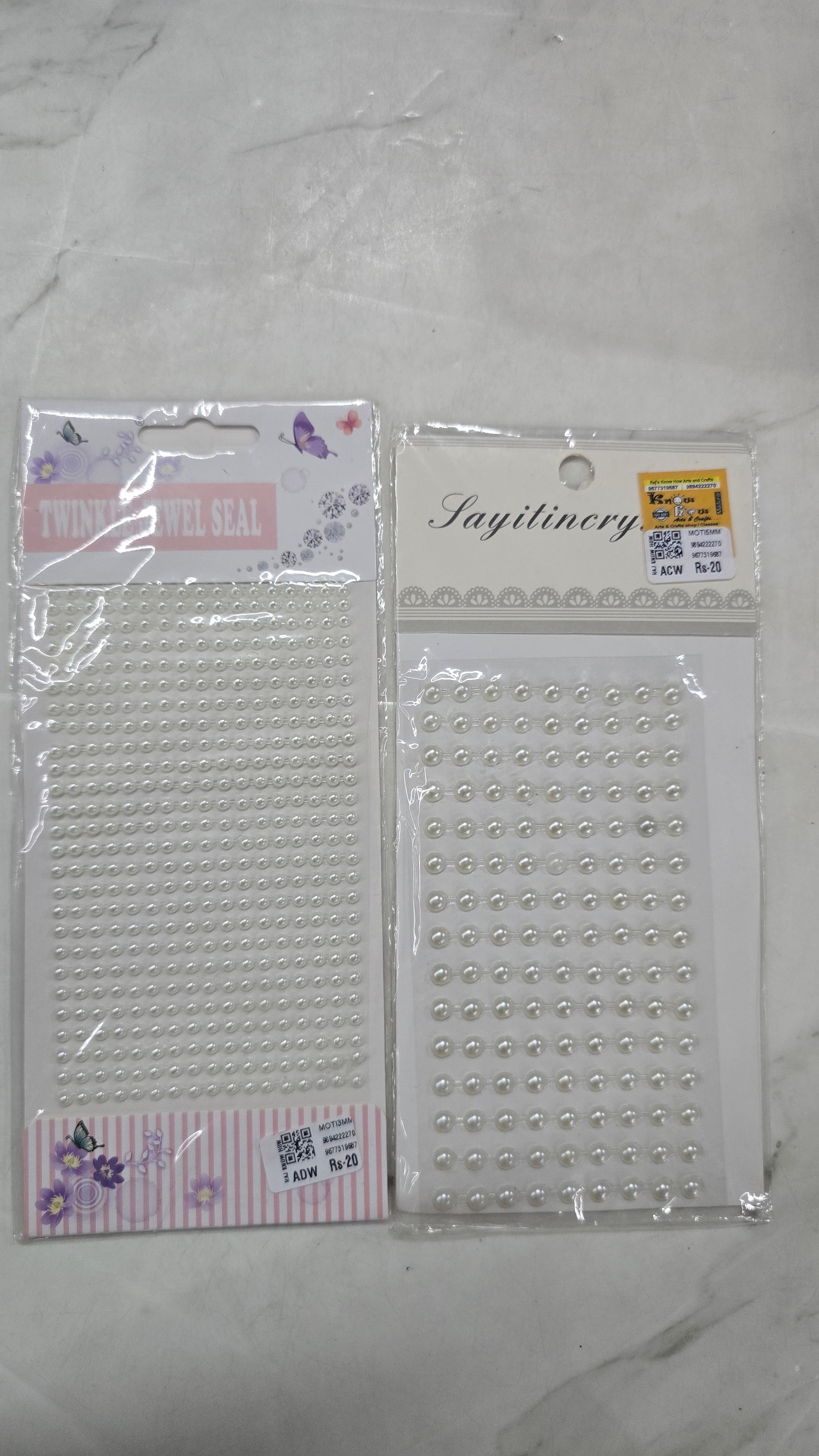 pearl sticker big and small combo each 1 pack