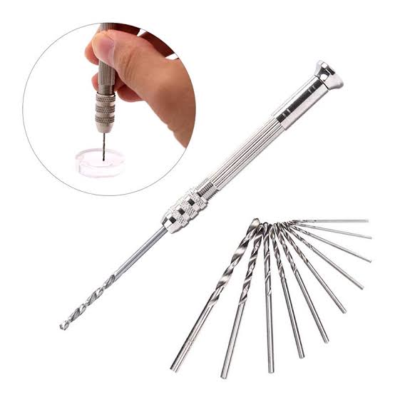 Hand drill bits set silver