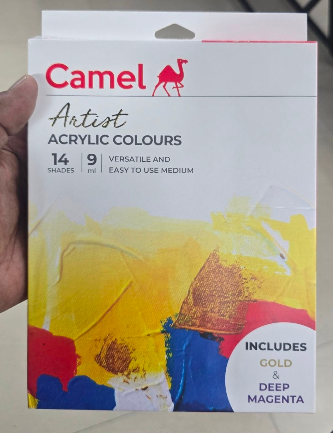 Camel Artist Acrylic Colours 14 shade tube color box