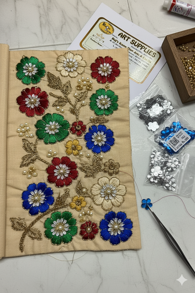 Flower Kundan multicolor kit diy65