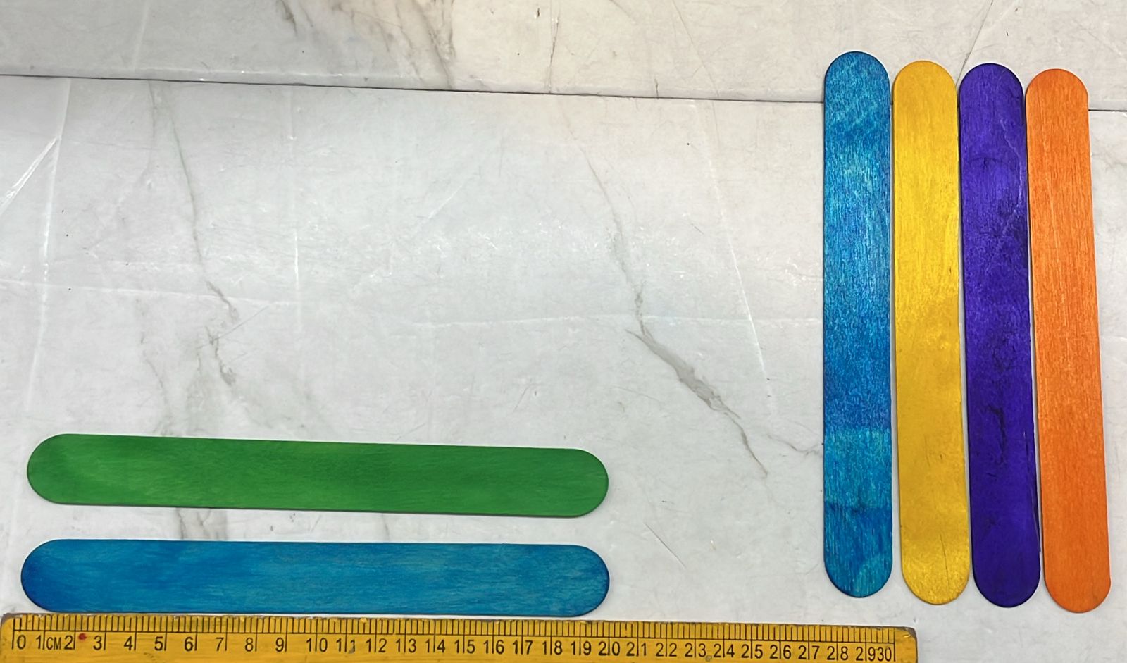 Colour and wooden popsicles