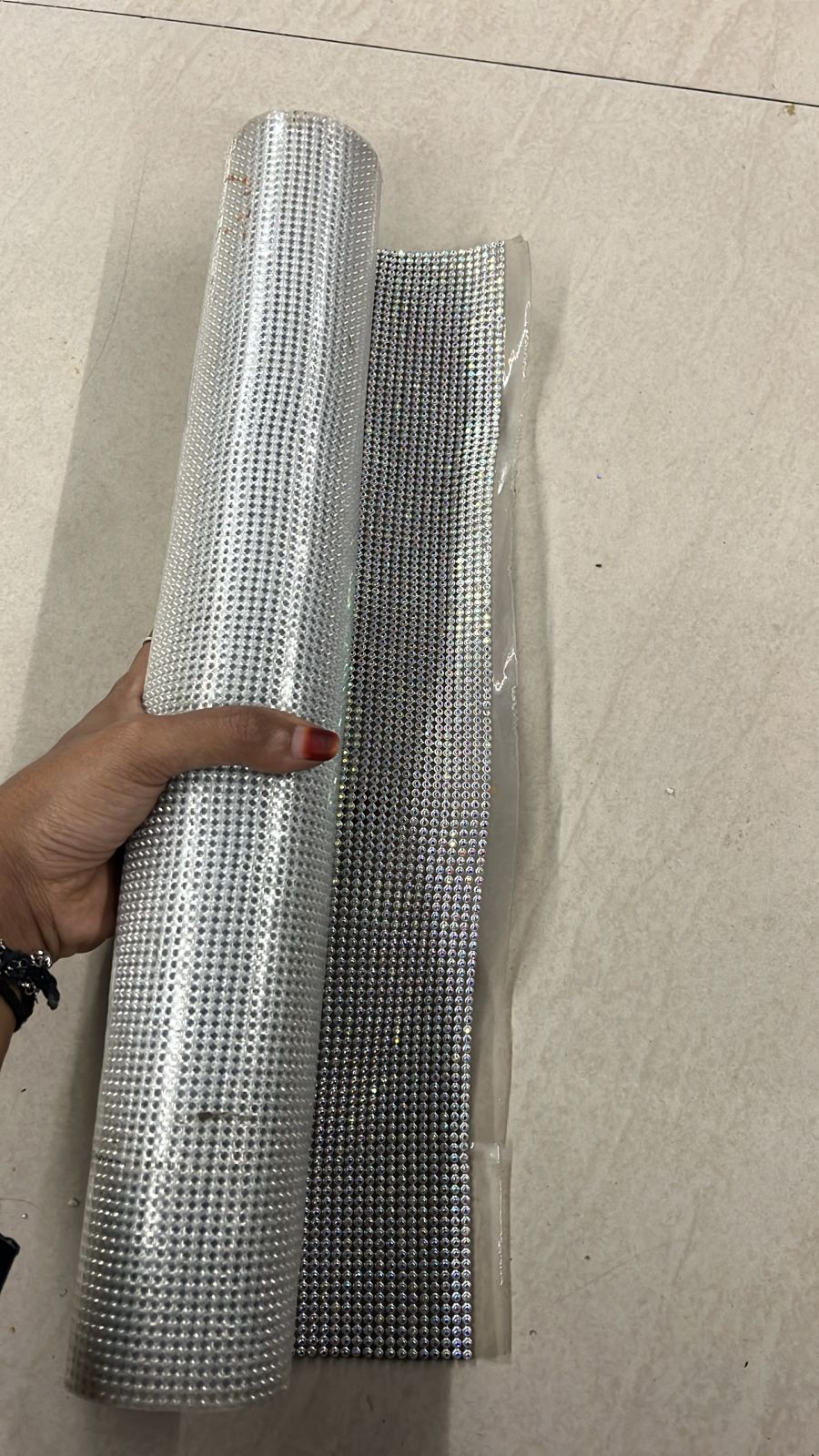 Stone lace Rainbow Silver_140 line full roll