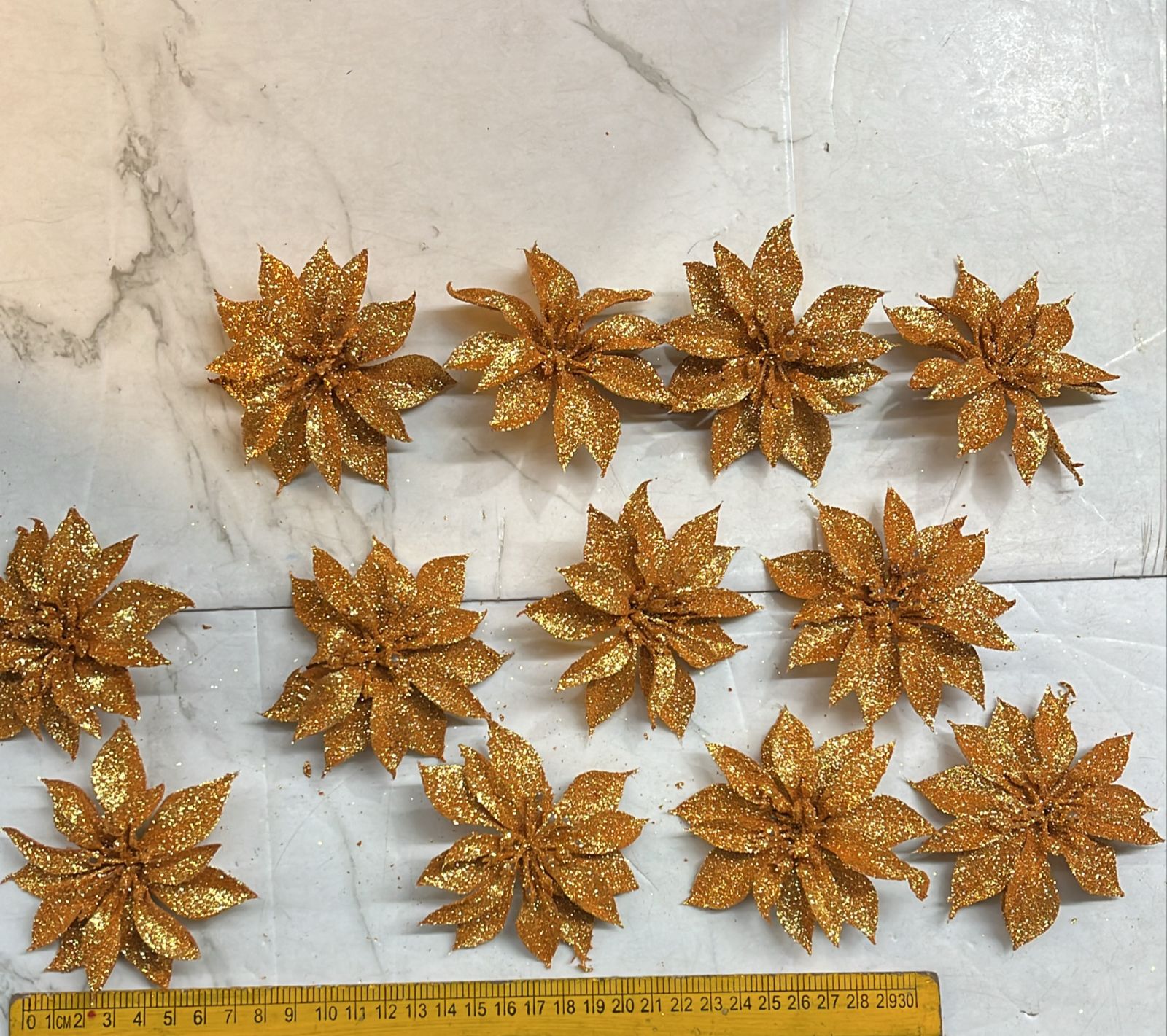 Glitter golden flower 5 piece