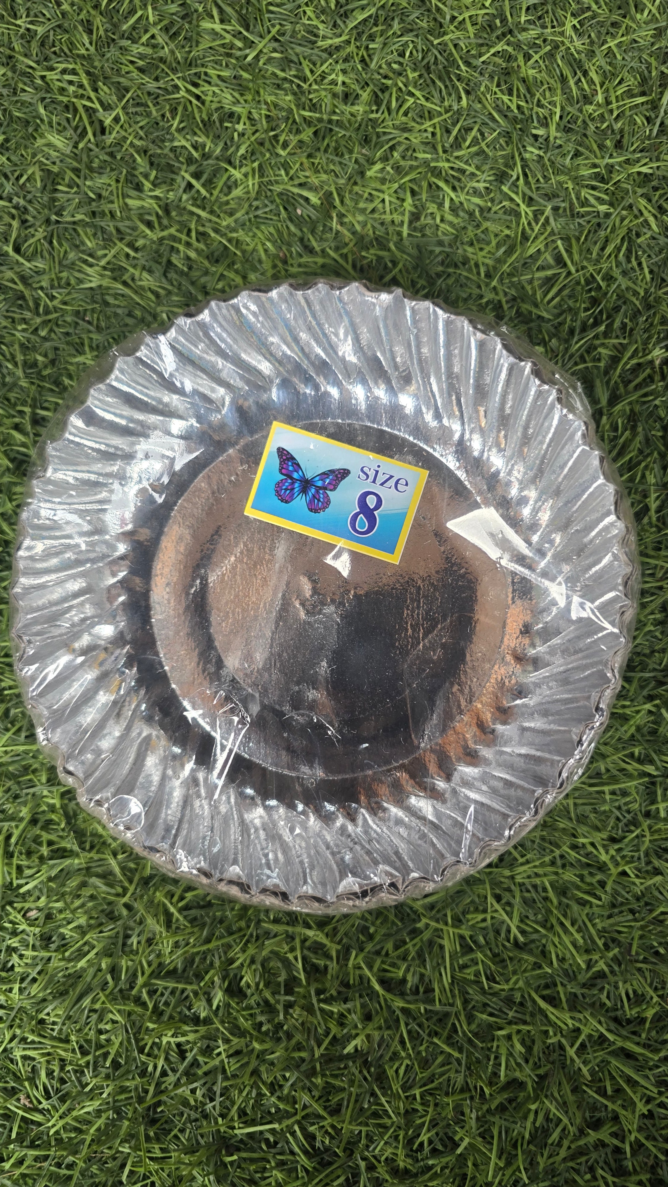 Silver use and throw paper plates -50 plates pack