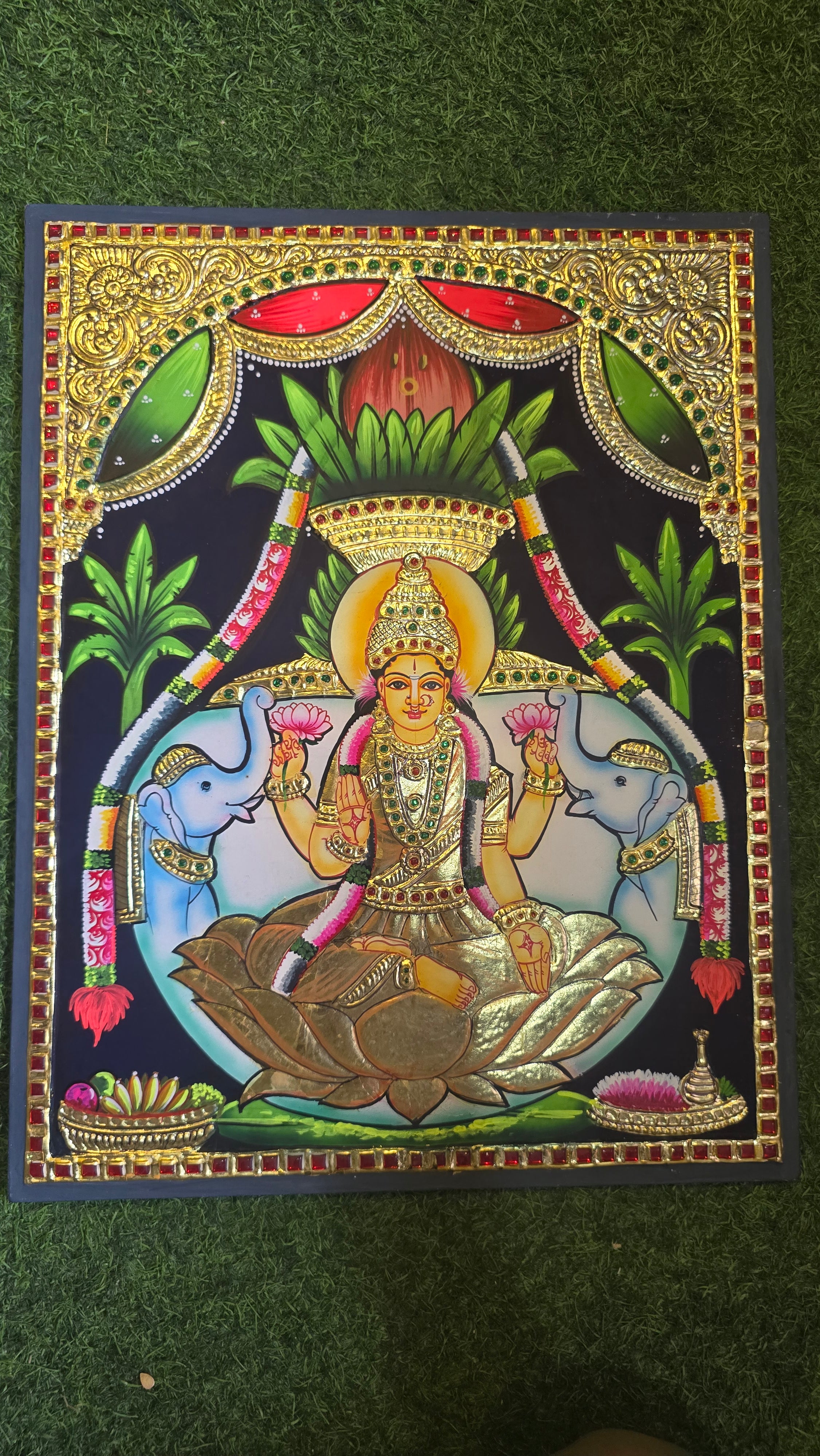 VaraLakshmi in kumbam tanjore Painting 15 days delivery from payment date.