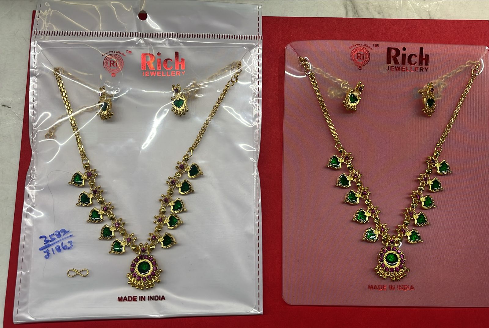 Green Neklace 5 leaf 1 pack-GNCL5