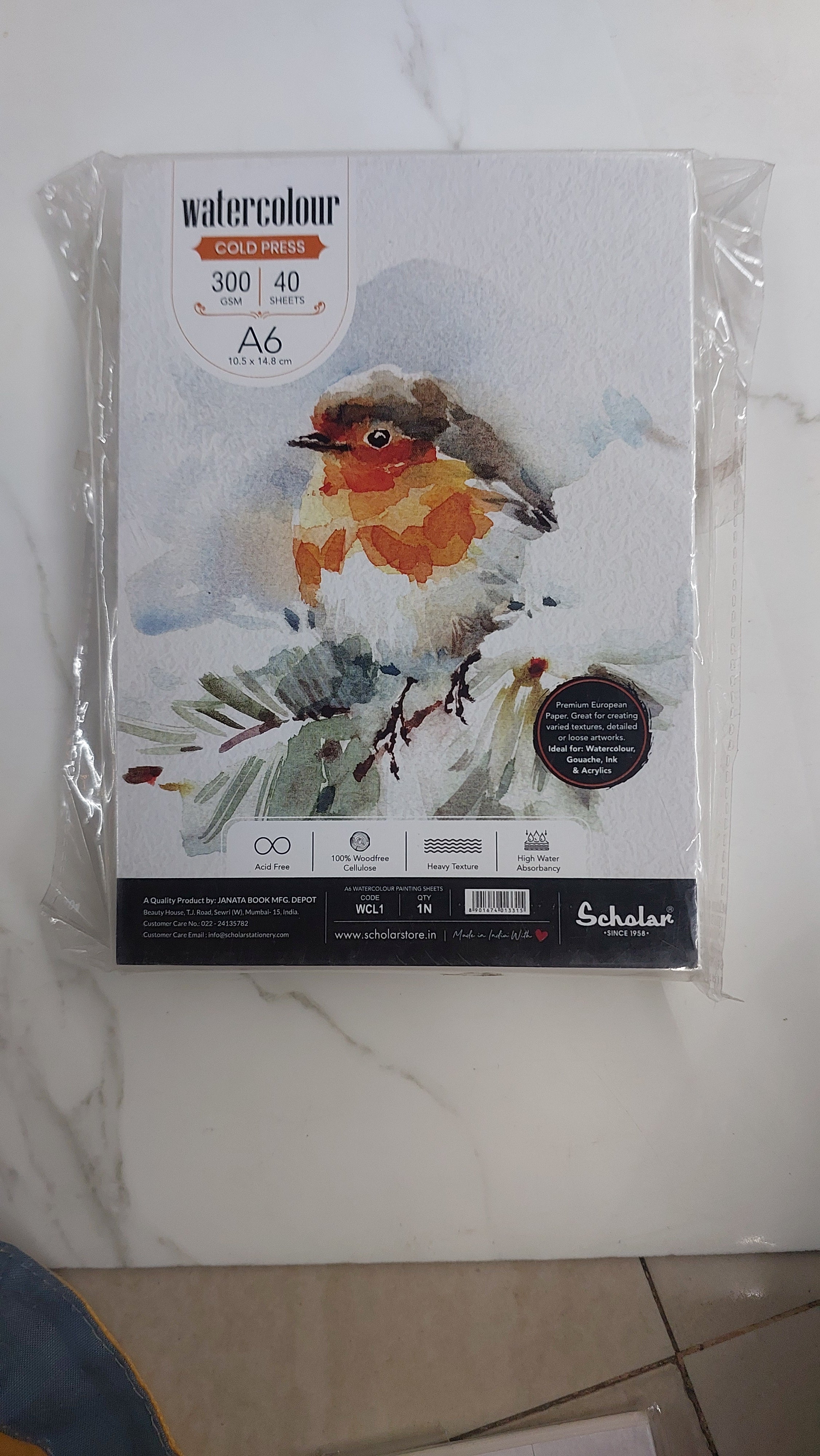 A6 -Scholar Watercolor book 40 sheets-300gsm