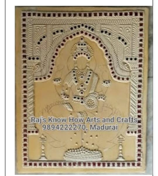 Lakshmi with pot  Tanjore Muck Board-1 Board(10 days delivery time)