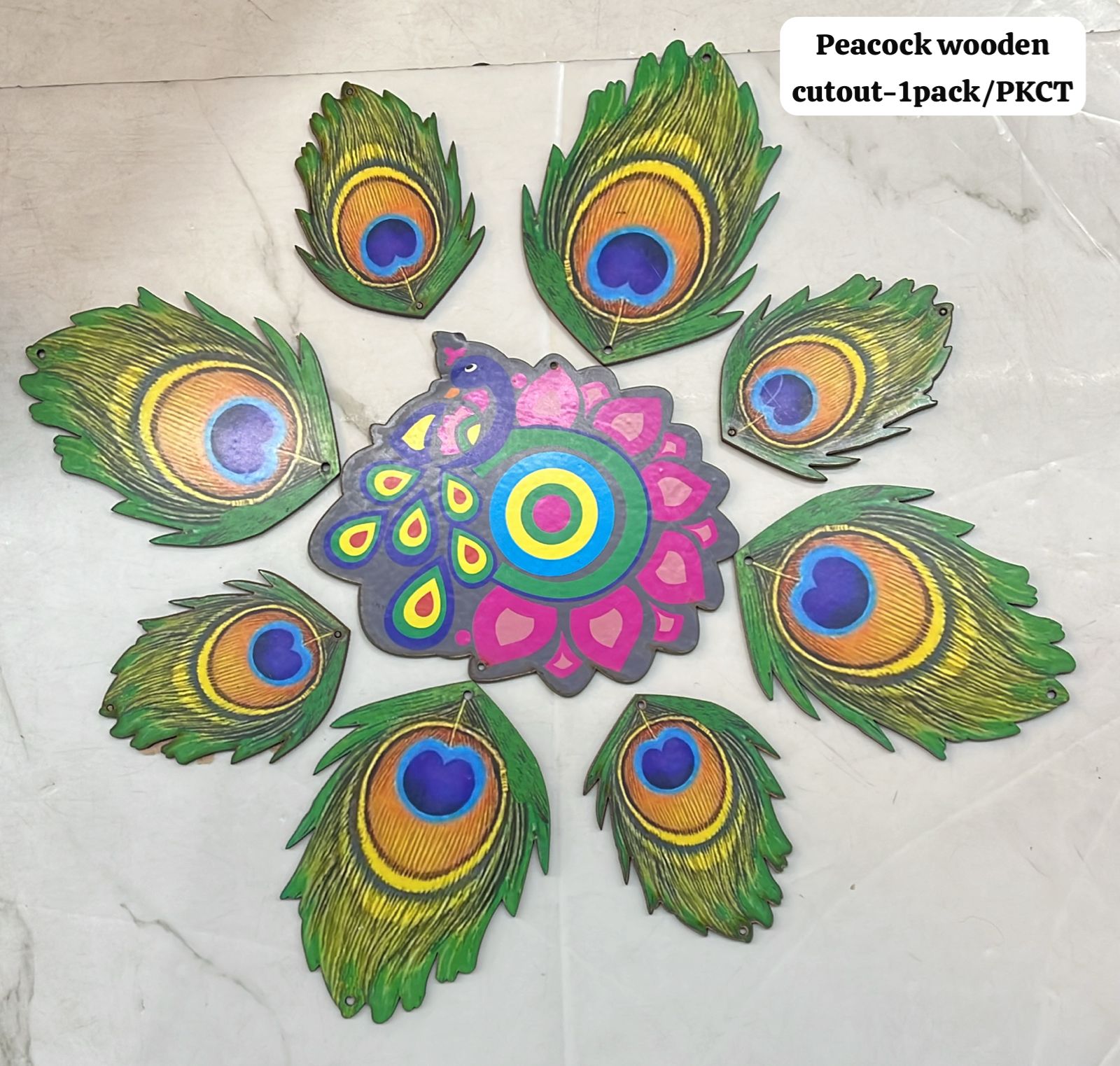 Peacock  wooden cutout-1pack/PKCT