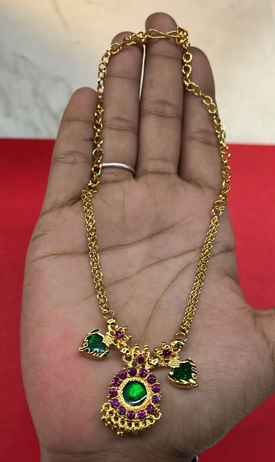 Green Neklace 2 leaf 1 pack-GNCL2