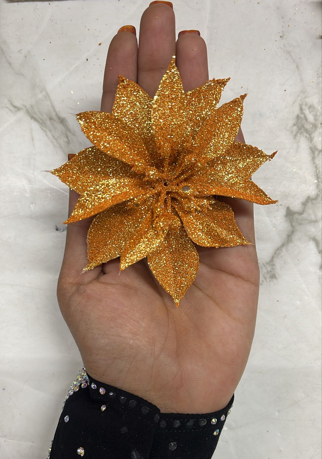 Glitter golden flower 5 piece