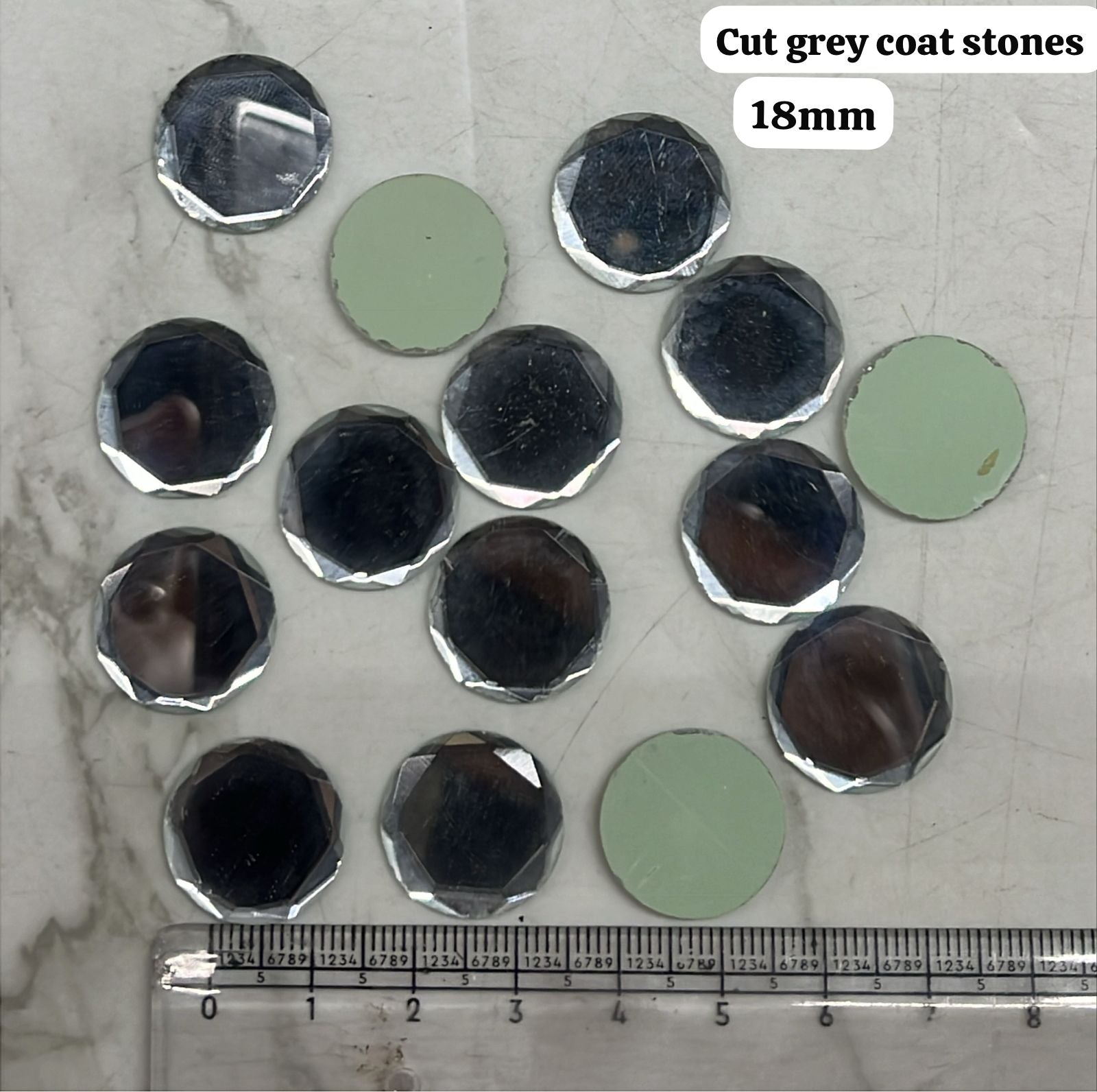 Grey cut roundTanjore Painting Jaipur Kundan stones-50 stones in a pack