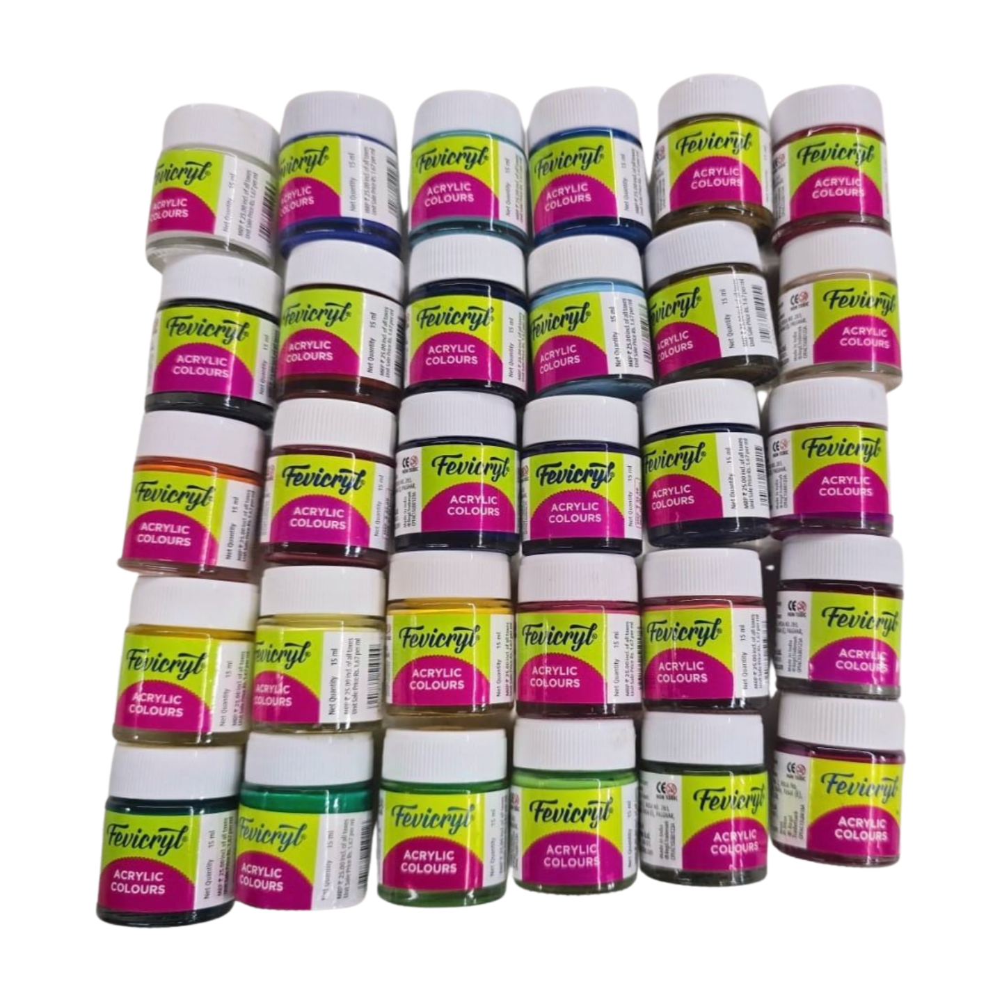 30 shades Fevicryl acrylic colours set 15ml each