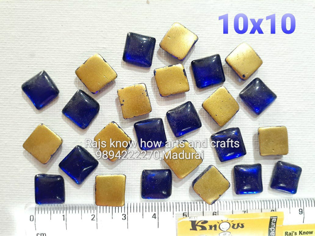 Blue Square Tanjore Painting Jaipur Kundan stones-100 stones in a pack