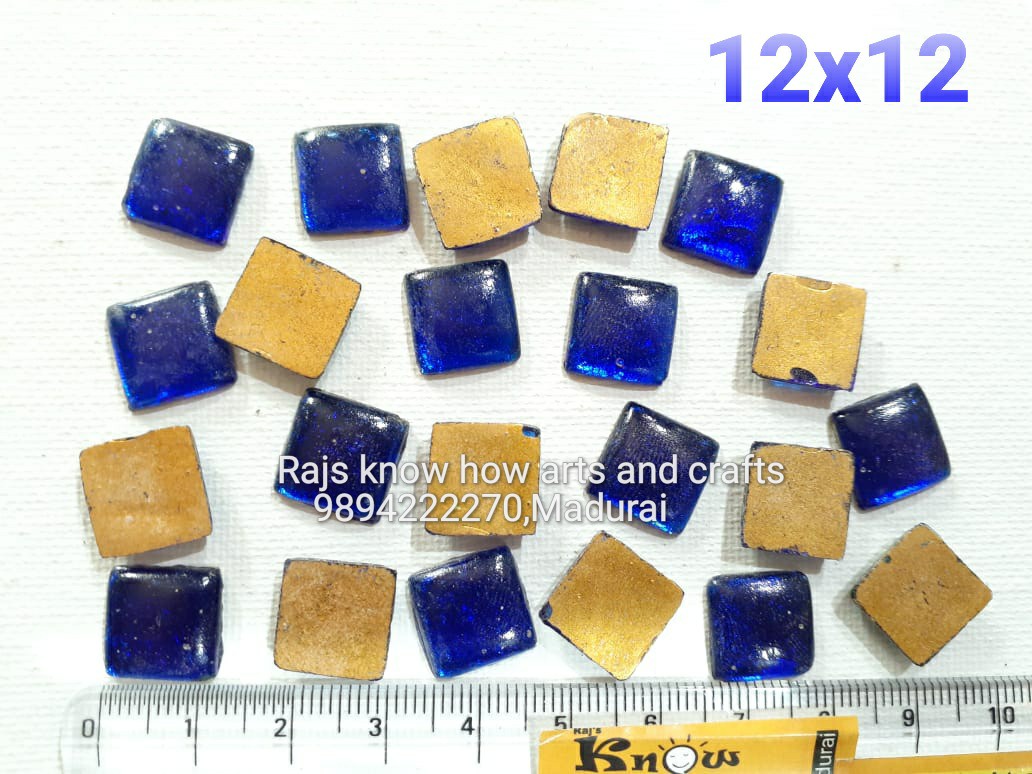 Blue Square Tanjore Painting Jaipur Kundan stones-100 stones in a pack