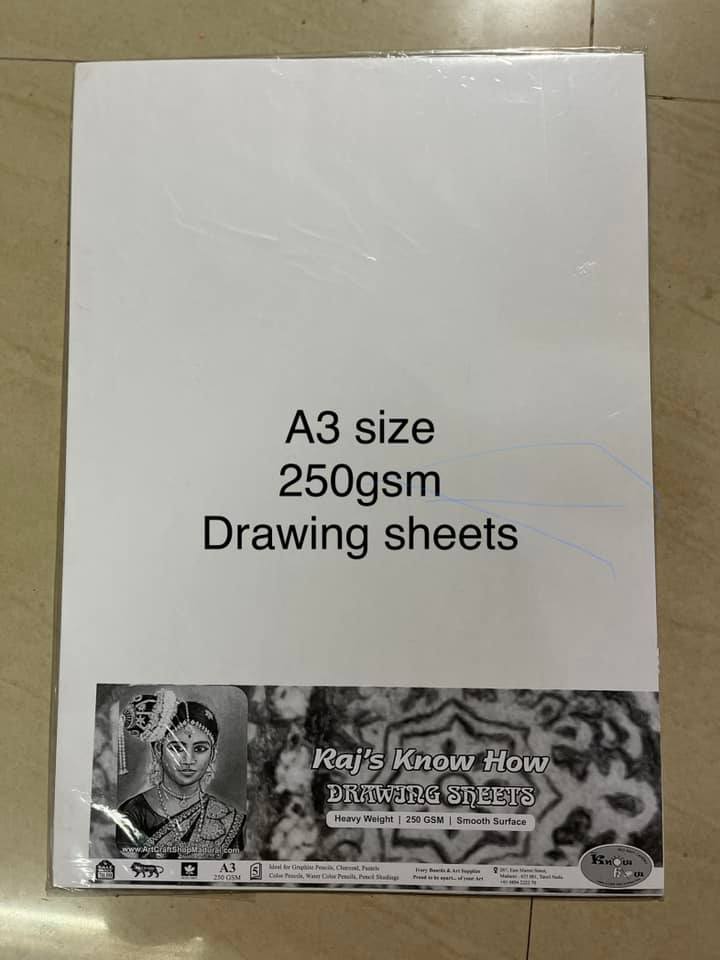 A3 Note Sheets A3 Drawing sheets ivory board 250gm smooth surface-5sheet – KnowHowArtCraft